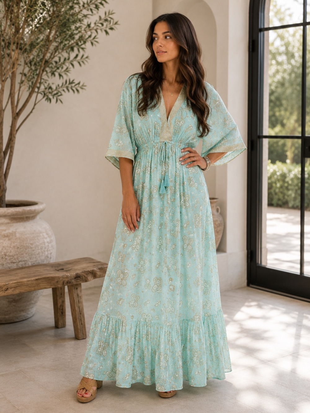 ShopEvelynne Mint Paisley Maxi Dress